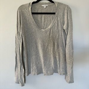 James Perse Heather Gray Long Sleeve Top